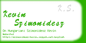 kevin szimonidesz business card